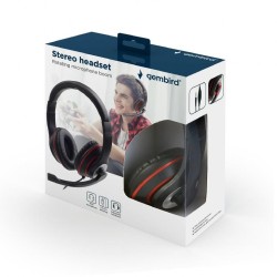 GEMBIRD HEADSET ΜΑΥΡΟ/ΚΟΚΚΙΝΟ MHS-003