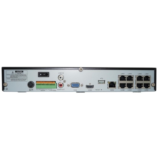 NG H.265 NVR ΚΑΤΑΓΡΑΦΙΚΟ 8CH 1HDD SLOT CASE POE