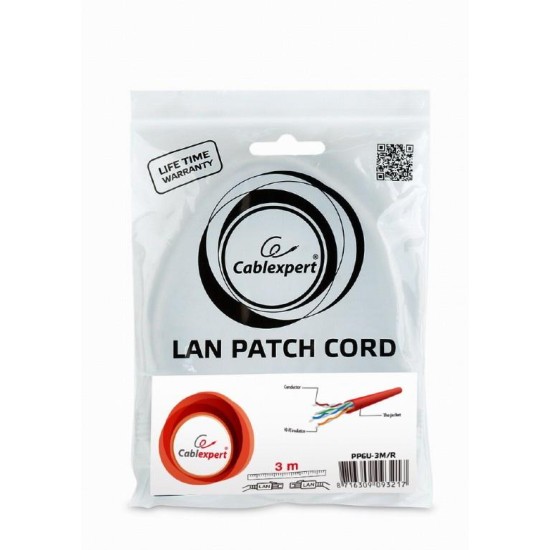 CABLEXPERT ΚΑΛΩΔΙΟ UTP CAT6 3m RED