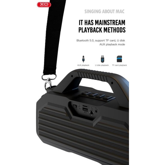 XO F32 ΗΧΕΙΟ BLUETOOTH ΜΕ ΟΘΟΝΗ ΚΑΙ ΜΙΚΡΟΦΩΝΟ/FM/TWS/TF/AUX  ΜΑΥΡΟ