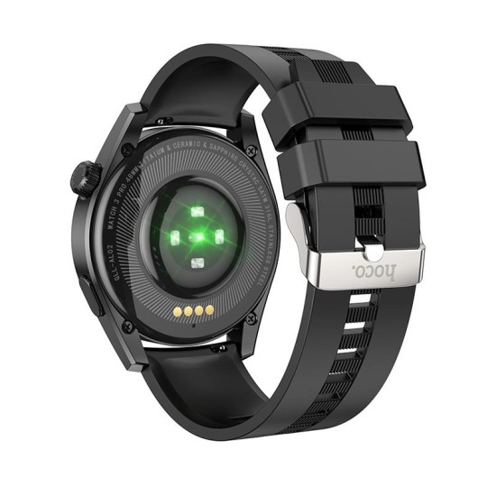 HOCO Y9 SMART WATCH ΣΤΡΟΓΓΥΛΟ CALL FUNCTION ΜΑΥΡΟ