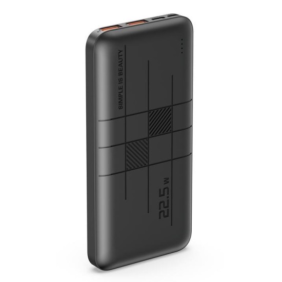 XO PR187 POWERBANK 10000mAh QC22.5 + PD20W ΜΑΥΡΟ