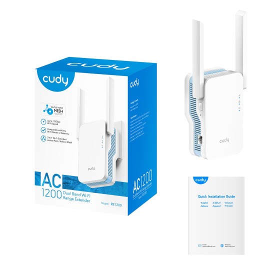 CUDY RE1200 AC1200 WI-FI MESH REPEATER