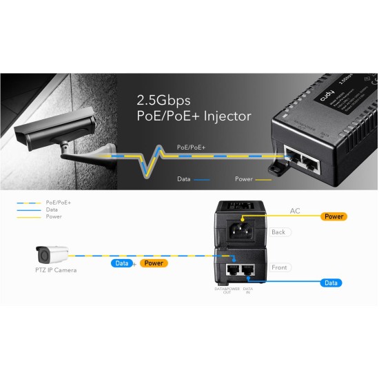 CUDY POE500 30W 2.5GBPS POE+/POE INJECTOR