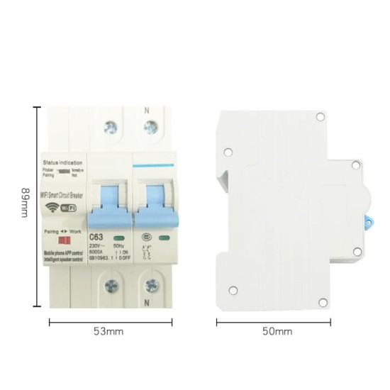 COOLSEER COL-CBW2-63 ΑΣΥΡΜΑΤΗ ΑΣΦΑΛΕΙΑ ΠΙΝΑΚΑ ΜΕ ΜΕΤΡΗΤΗ ΚΑΤΑΝΑΛΩΣΗΣ WIFI 60Α