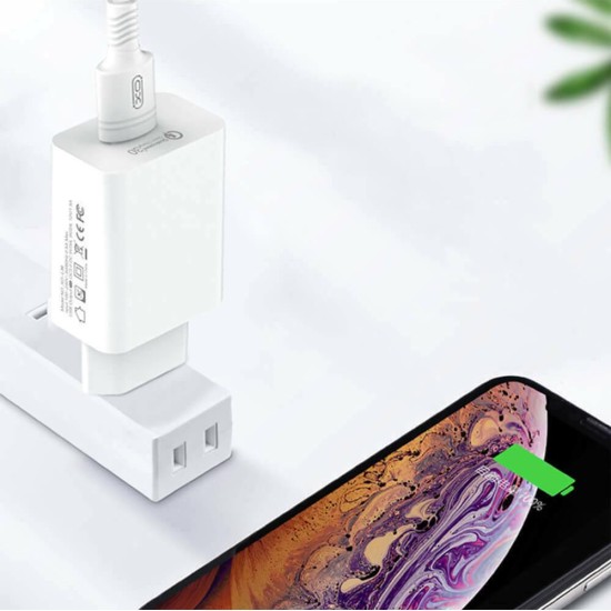 XO L36 ΦΟΡΤΙΣΤΗΣ QC3.0 1 ΘΥΡΑ ΚΑΛΩΔΙΟ TYPE-C