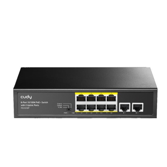 CUDY FS1010P 8 PORT + 2 UPLINK 10/100 POE+ SWITCH 120W