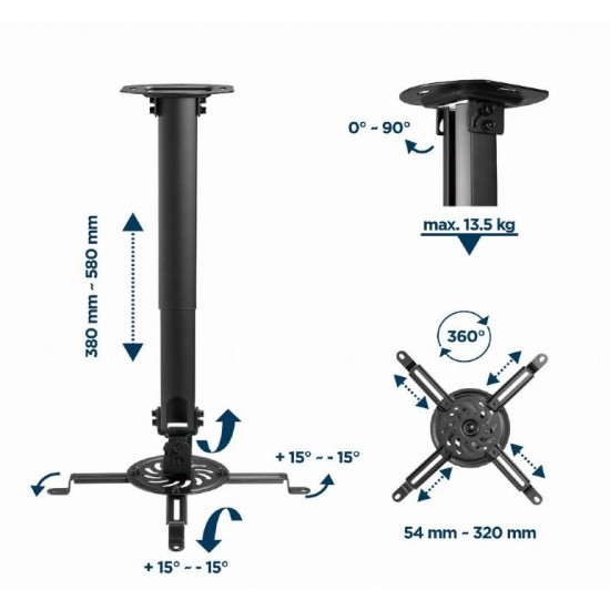 GEMBIRD CM-B-01 ΒΑΣΗ ΟΡΟΦΗΣ ΓΙΑ ΠΡΟΤΖΕΚΤΟΡΑ