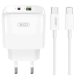 XO L137 ΦΟΡΤΙΣΤΗΣ PD20W/QC18W 1 ΘΥΡΑ USB + 1 ΘΥΡΑ PD ΜΕ ΚΑΛΩΔΙΟ TYPE-C ΛΕΥΚΟ