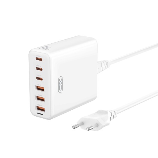 XO L133 ΦΟΡΤΙΣΤΗΣ DESKTOP 75W GAN 3 ΘΥΡΕΣ USB + 3ΘΥΡΕΣ TYPE-C 1.5M