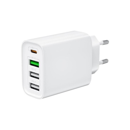 XO L120 ΦΟΡΤΙΣΤΗΣ USB-C 20W/USB-A 18W 2 ΘΥΡΕΣ USB + 2 ΘΥΡΕΣ PD ΛΕΥΚΟΣ