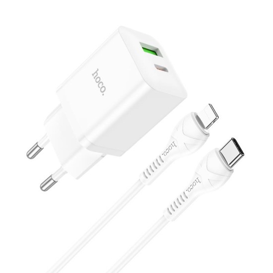 HOCO N28 FOUNDER ΦΟΡΤΙΣΤΗΣ PD20W+QC3.0 ΜΕ ΚΑΛΩΔΙΟ PD ΣΕ LIGHTNING 2 ΘΥΡΕΣ
