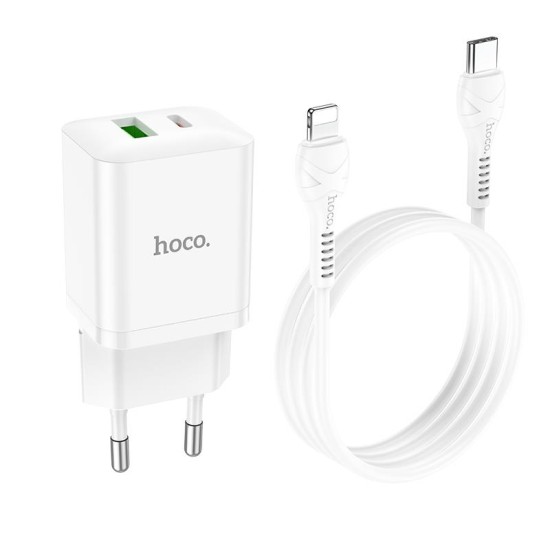HOCO N28 FOUNDER ΦΟΡΤΙΣΤΗΣ PD20W+QC3.0 ΜΕ ΚΑΛΩΔΙΟ PD ΣΕ LIGHTNING 2 ΘΥΡΕΣ