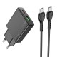 HOCO N38 DELGADO ΦΟΡΤΙΣΤΗΣ PD20W ΜΕ ΚΑΛΩΔΙΟ PD ΣΕ TYPE-C 2 ΘΥΡΕΣ ΜΑΥΡΟΣ