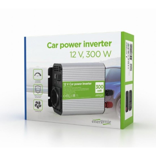 ENERGENIE 12 V INVERTER ΑΥΤΟΚΙΝΗΤΟΥ 300W 1 SCHUKO 1 USB2.1A