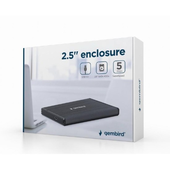 GEMBIRD ΘΗΚΗ ΓΙΑ HDD 2.5 USB 3.0 ΜΑΥΡH