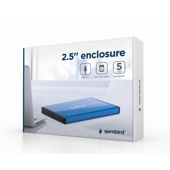 GEMBIRD ΘΗΚΗ ΓΙΑ HDD 2.5 USB 3.0 ΜΠΛΕ