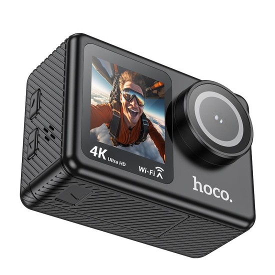 HOCO DV101 SPORT ΚΑΜΕΡΑ ΜΕ ΔΙΠΛΗ ΕΝΧΡΩΜΗ ΟΘΟΝΗ ΜΠΡΟΣ ΠΙΣΩ  ΜΑΥΡΗ