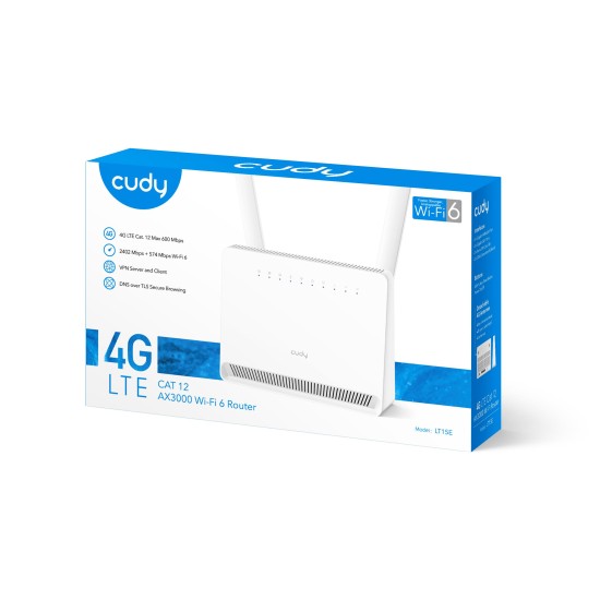 CUDY LT15E AX3000 WI-FI 6 GIGABIT ROUTER MESH 4G LTE-CAT12 MU-MIMO BEAMFORMING