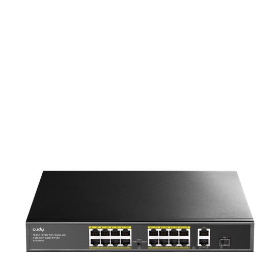 CUDY FS1018PS1 16-PORT 10/100M POE+ SWITCH + 2 UPLINK GIGABIT + 1 SFP PORT 200W