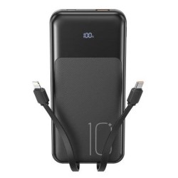 XO PR248 POWERBANK PD 20W + QC 22.5W ΜΕ ΕΝΣΩΜΑΤΩΜΕΝΟ ΚΑΛΩΔΙΟ TYPE-C ΚΑΙ LIGHTNING  ΟΘΟΝΗ 10000mAh  ΜΑΥΡΟ