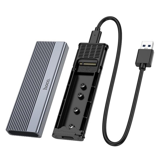 HOCO HB47 M.2 SATA SSD ΘΗΚΗ ΓΙΑ ΣΚΛΗΡΟ ΔΙΣΚΟ USB3.1 ΓΚΡΙ