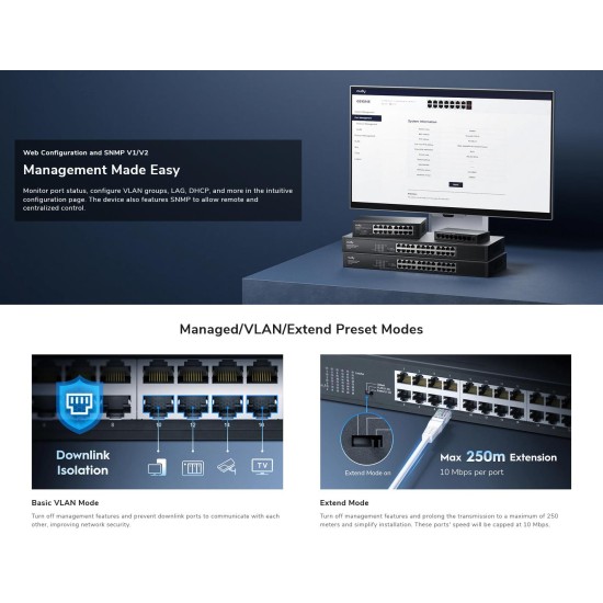 CUDY 24-PORT GIGABIT RACKMOUNT LIGHT MANAGED SWITCH