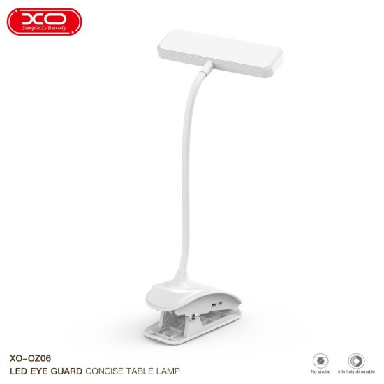 XO OZ06 ΦΩΤΙΣΤΙΚΟ ΓΡΑΦΕΙΟΥ/ΚΡΕΒΑΤΙΟΥ ΜΕ ΚΛΙΠ 3 ΑΠΟΧΡΩΣΕΙΣ ΛΕΥΚΟΥ 800MAH