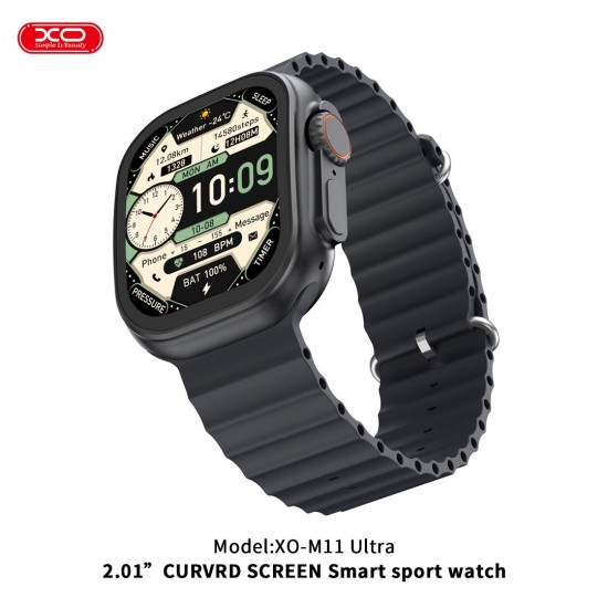 XO M11ULTRA SMART WATCH ΑΣΥΡΜΑΤΗ ΦΟΡΤΙΣΗ ΚΛΗΣΗ ΜΑΥΡΟ