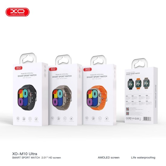 XO M10ULTRA SMART WATCH ΑΣΥΡΜΑΤΗ ΦΟΡΤΙΣΗ ΚΛΗΣΗ ΓΚΡΙ