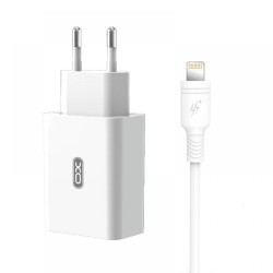 XO L36 ΦΟΡΤΙΣΤΗΣ QC3.0 1 ΘΥΡΑ ΚΑΛΩΔΙΟ LIGHTNING ΛΕΥΚΟ