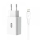 XO L36 ΦΟΡΤΙΣΤΗΣ QC3.0 1 ΘΥΡΑ ΚΑΛΩΔΙΟ LIGHTNING ΛΕΥΚΟ