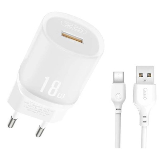XO L157 ΦΟΡΤΙΣΤΗΣ QC3.0 18W 1 ΘΥΡΑ ΜΕ ΚΑΛΩΔΙΟ TYPE-C ΛΕΥΚΟΣ