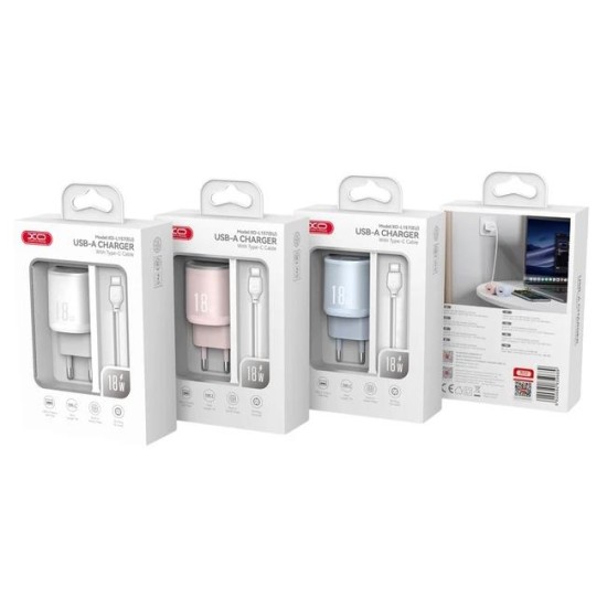 XO L157 ΦΟΡΤΙΣΤΗΣ QC3.0 18W 1 ΘΥΡΑ ΜΕ ΚΑΛΩΔΙΟ TYPE-C ΛΕΥΚΟΣ