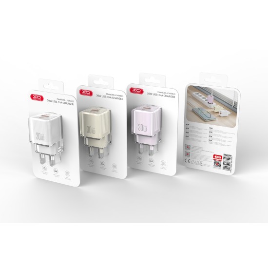 XO L149 ΦΟΡΤΙΣΤΗΣ PD30W 1 ΘΥΡΑ USB-A 1 ΘΥΡΑ TYPE-C ΛΕΥΚΟΣ