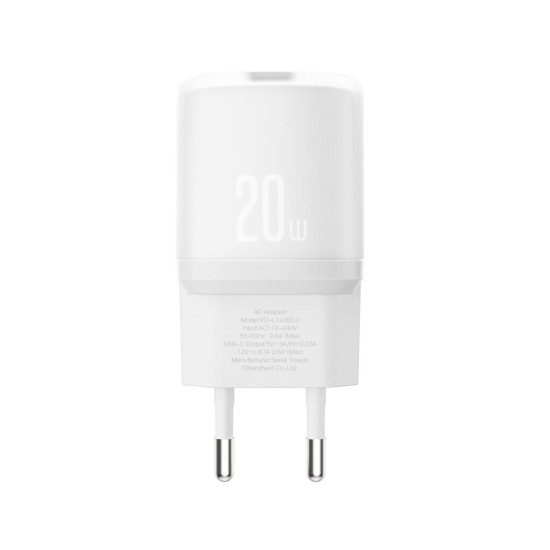 XO L143 ΦΟΡΤΙΣΤΗΣ PD20W 1 ΘΥΡΑ TYPE-C ΛΕΥΚΟΣ