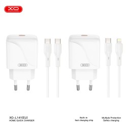 XO L141 ΦΟΡΤΙΣΤΗΣ 20W 1 ΘΥΡΑ TYPE-C ΜΕ ΚΑΛΩΔΙΟ PD ΣΕ TYPE-C ΛΕΥΚΟΣ