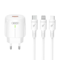 XO L112 ΦΟΡΤΙΣΤΗΣ QC18W 1 ΘΥΡΑ USB ΜΕ ΚΑΛΩΔΙΟ LIGHTNING CABLE ΛΕΥΚΟΣ