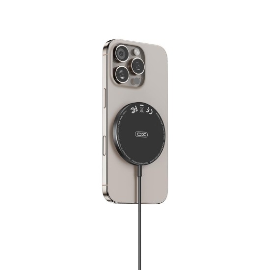 XO CX037 IPHONE MAGNETIC METAL ΑΣΥΡΜΑΤΟΣ ΦΟΡΤΙΣΤΗΣ 15W 3-IN-1 ΜΑΥΡΟΣ