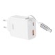 XO CE31 ΦΟΡΤΙΣΤΗΣ 30W GAN ME ΑΝΑΣΥΡΟΜΕΝΟ ΚΑΛΩΔΙΟ 1 ΘΥΡΑ USB 1 ΘΥΡΑ TYPE-C ΚΑΛΩΔΙΟ TYPE-C