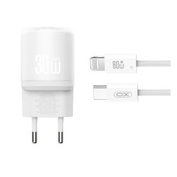 XO L150 ΦΟΡΤΙΣΤΗΣ 30W 1 ΘΥΡΑ TYPE-C ΜΕ ΚΑΛΩΔΙΟ LIGHTNING ΛΕΥΚΟΣ