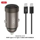 XO CC70 MINI METAL ΦΟΡΤΙΣΤΗΣ ΑΥΤΟΚΙΝΗΤΟΥ PD30W 1 ΘΥΡΑ PD  ΜΕ ΚΑΛΩΔΙΟ PD ΣΕ TYPE-C ΜΑΥΡΟΣ