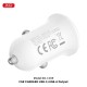 XO CC69 MINI SMART ΦΟΡΤΙΣΤΗΣ ΑΥΤΟΚΙΝΗΤΟΥ 30W 1 ΘΥΡΑ PD 1 ΘΥΡΑ USB ΛΕΥΚΟΣ