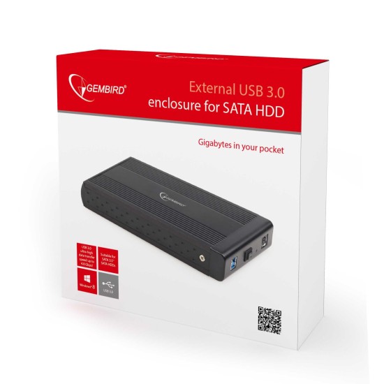 GEMBIRD ΘΗΚΗ ΓΙΑ HDD 3.5 USB 3.0 ΜΑΥΡH