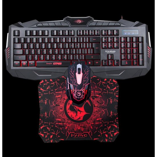 MARVO KM400+G1 GAMING SET ΠΛΗΚΤΡΟΛΟΓΙΟ+ΠΟΝΤΙΚΙ+MOUSEPAD