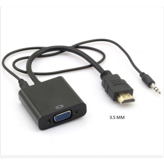 Adapter HDMI male to VGA female + Audio Cable 3.5mm Black