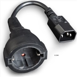 CABLEXPERT ΜΕΤΑΤΡΟΠΕΑΣ C14 ΑΡΣΕΝΙΚΟ ΣΕ SCHUKO ΘΥΛΗΚΟ ΜΑΥΡΟ  0.15m